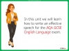 AQA GCSE English Language - Writing a Speech Teaching Resources (slide 3/76)